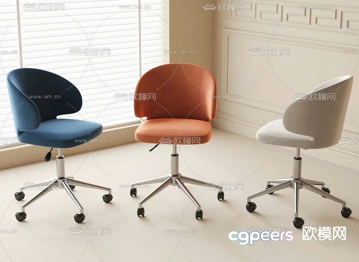 Modern office chair single chair 3d model