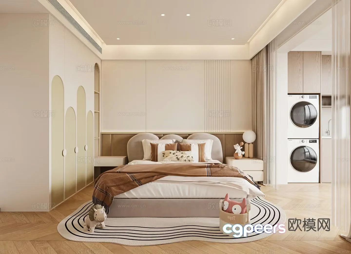 Modern minimalist children’s room bedroom 3d model