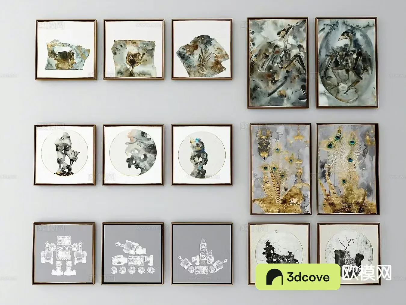 New Chinese style decorative painting hanging painting combination painting