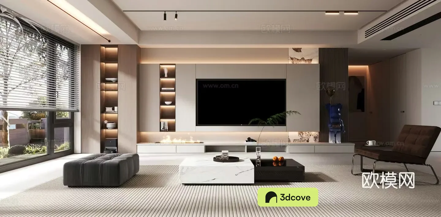 Modern TV background wall