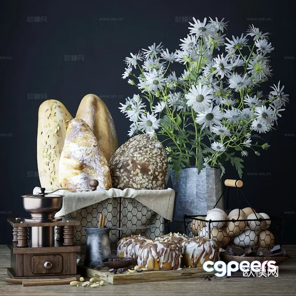 Food floral decoration 3d model