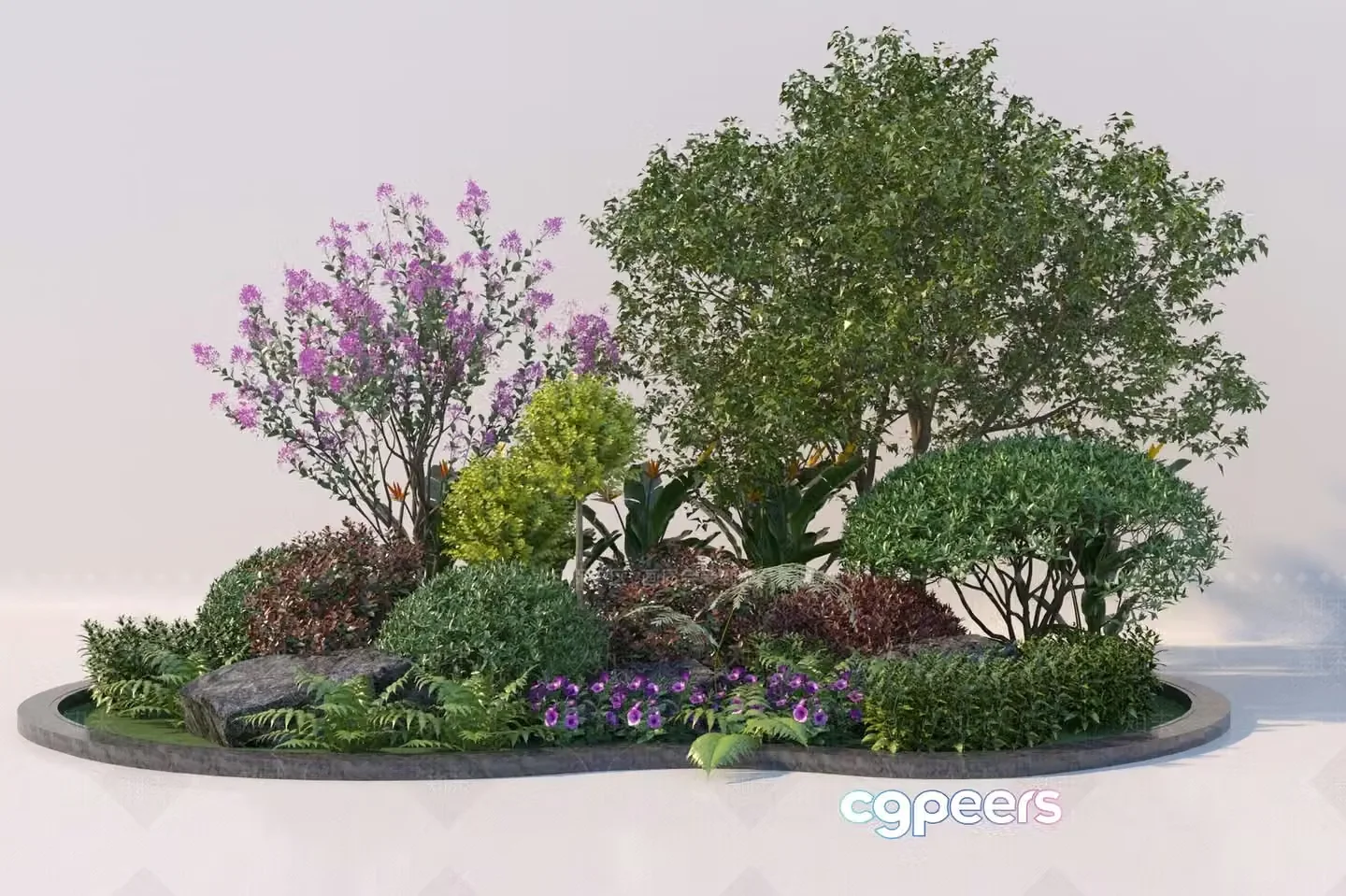 A Garden Landscape 3D Model – 1631 – VRAY Render