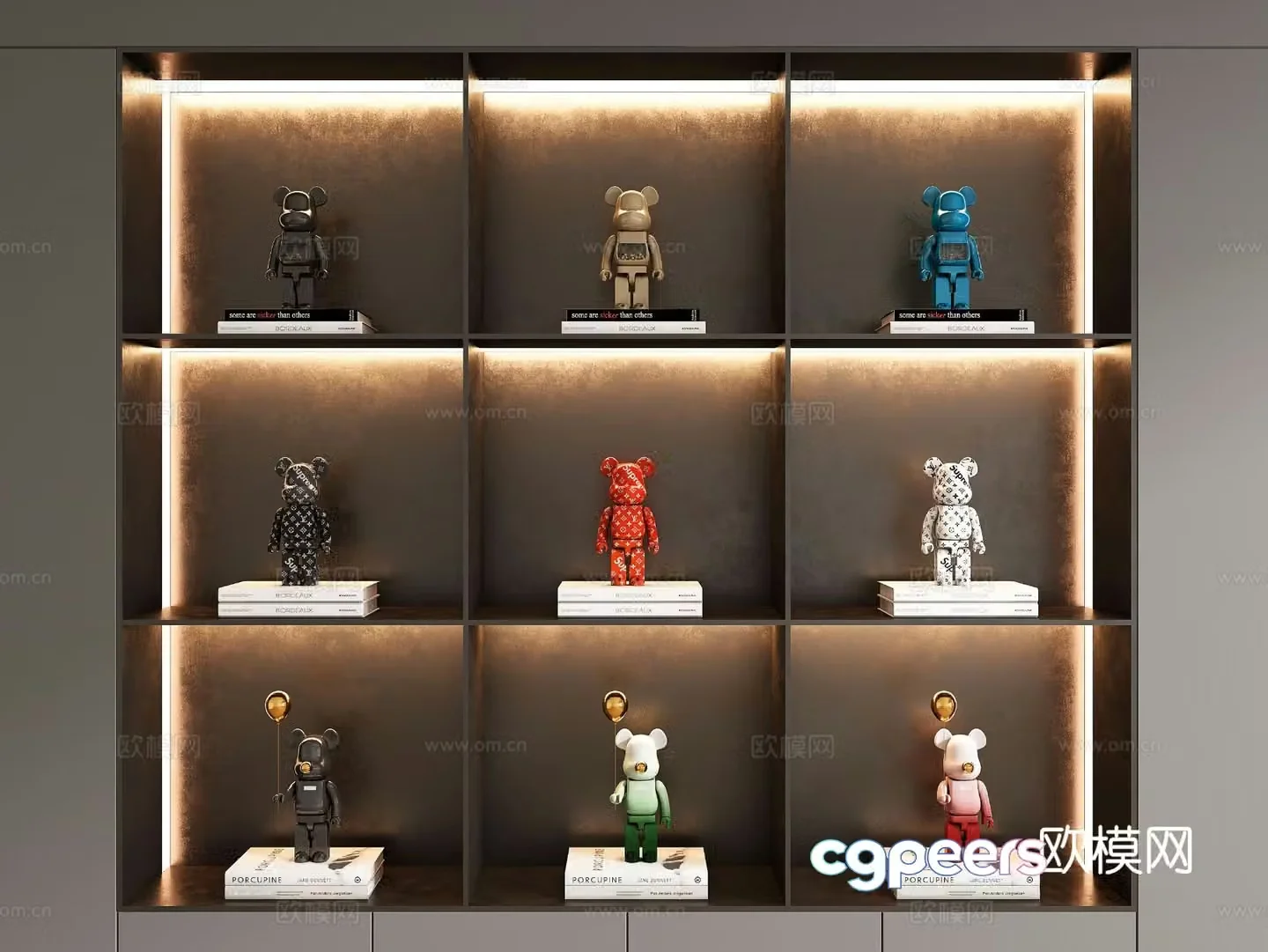 Modern trendy ornaments sculptures dolls dolls 3D models