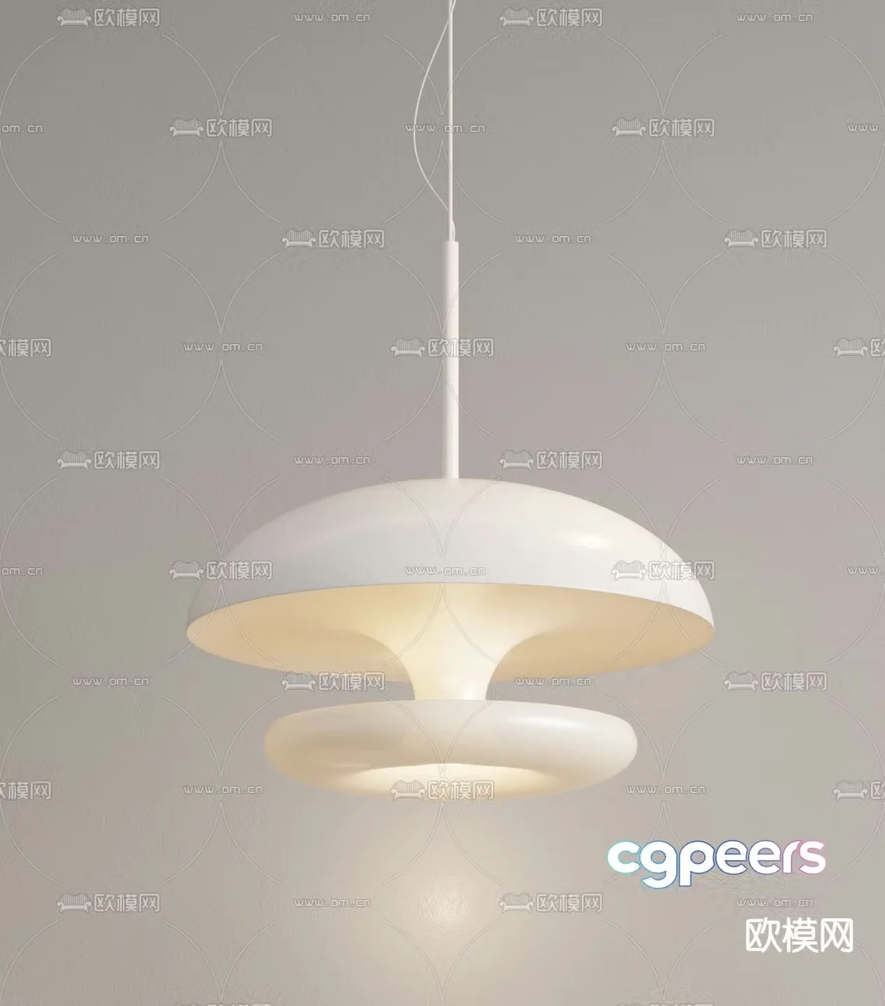Creamy Chandelier Mushroom Chandelier 3d Model