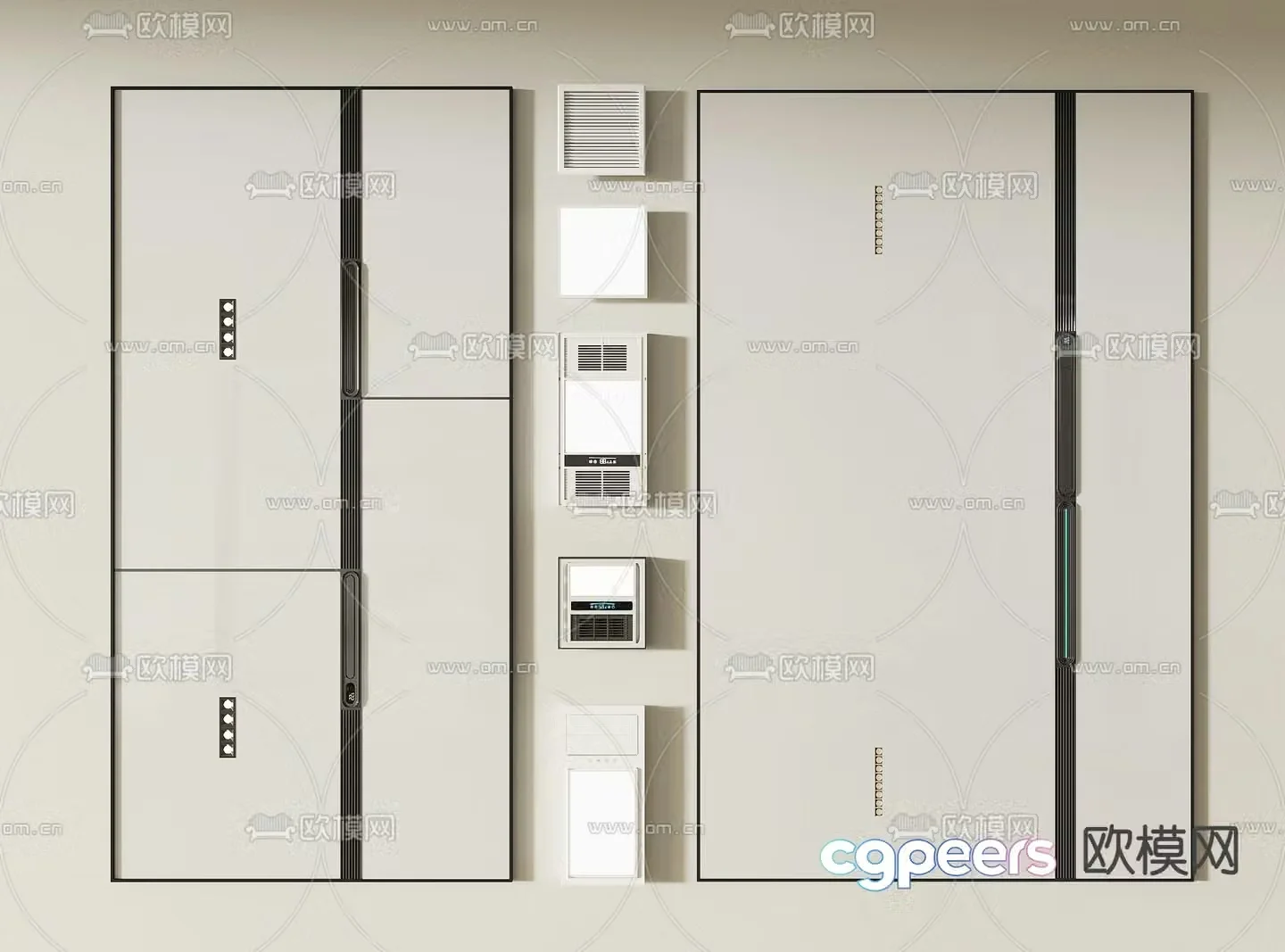 Integrated ceiling honeycomb panel aluminum buckle ceiling 3D model