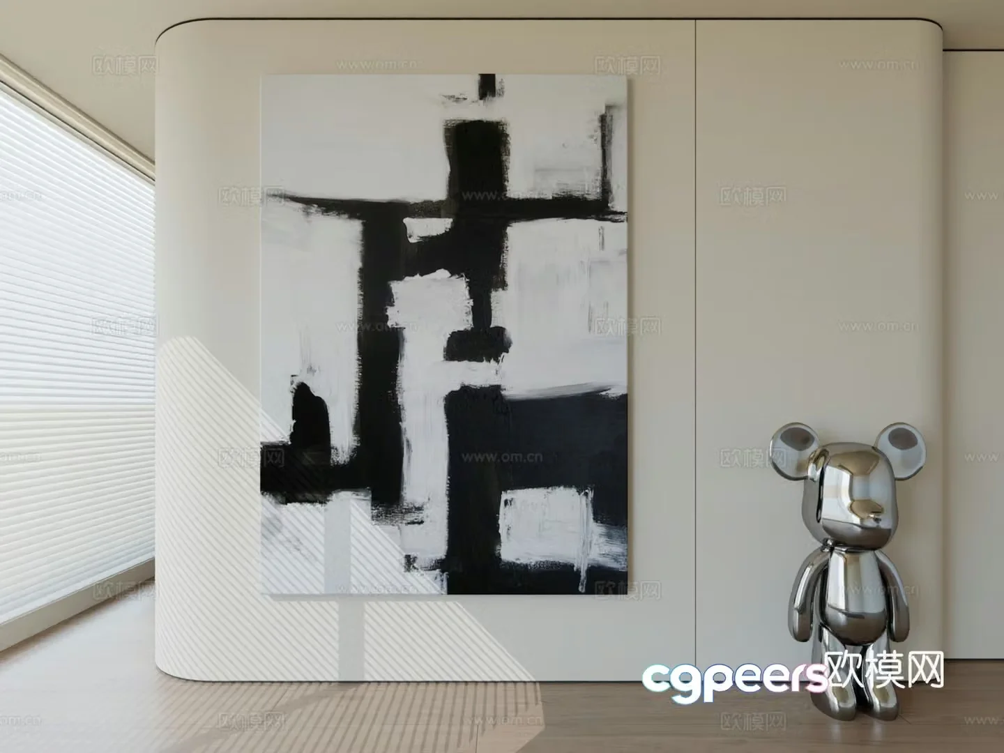 Modern minimalist hanging painting abstract art hanging painting 3d model