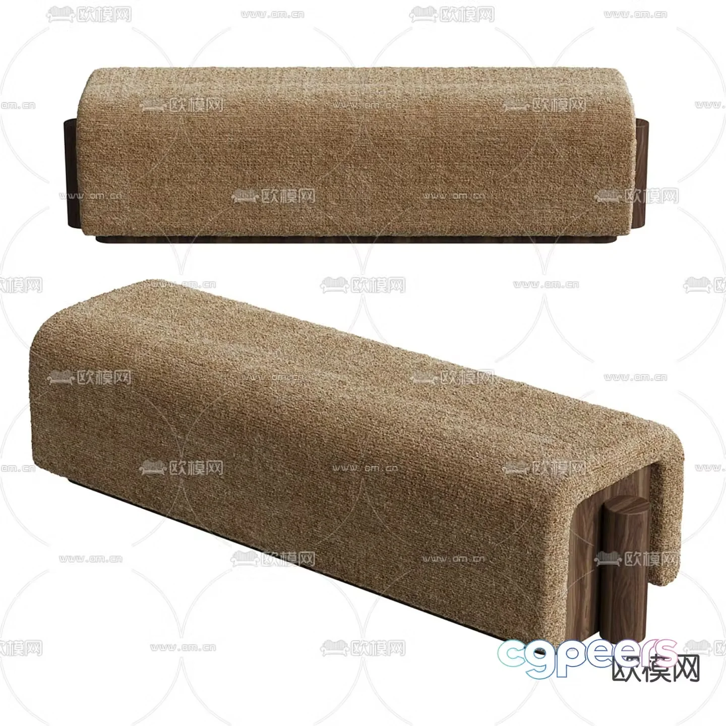 Mode Nature footrest bed end stool 3d model