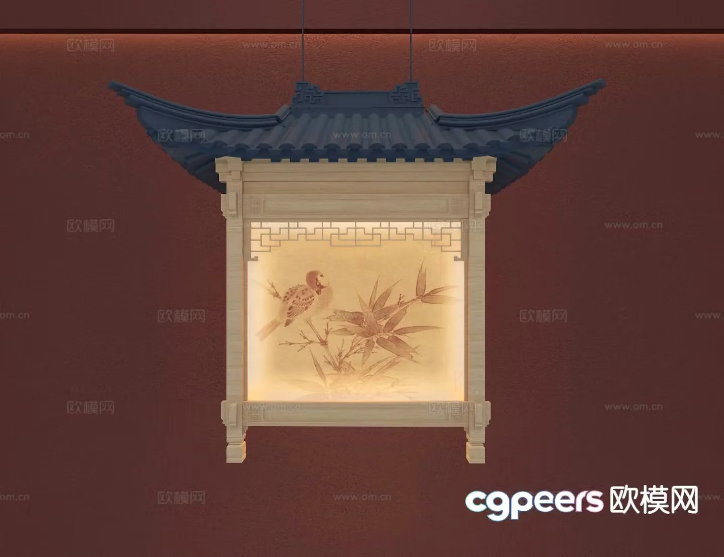 New Chinese style chandelier 3d model
