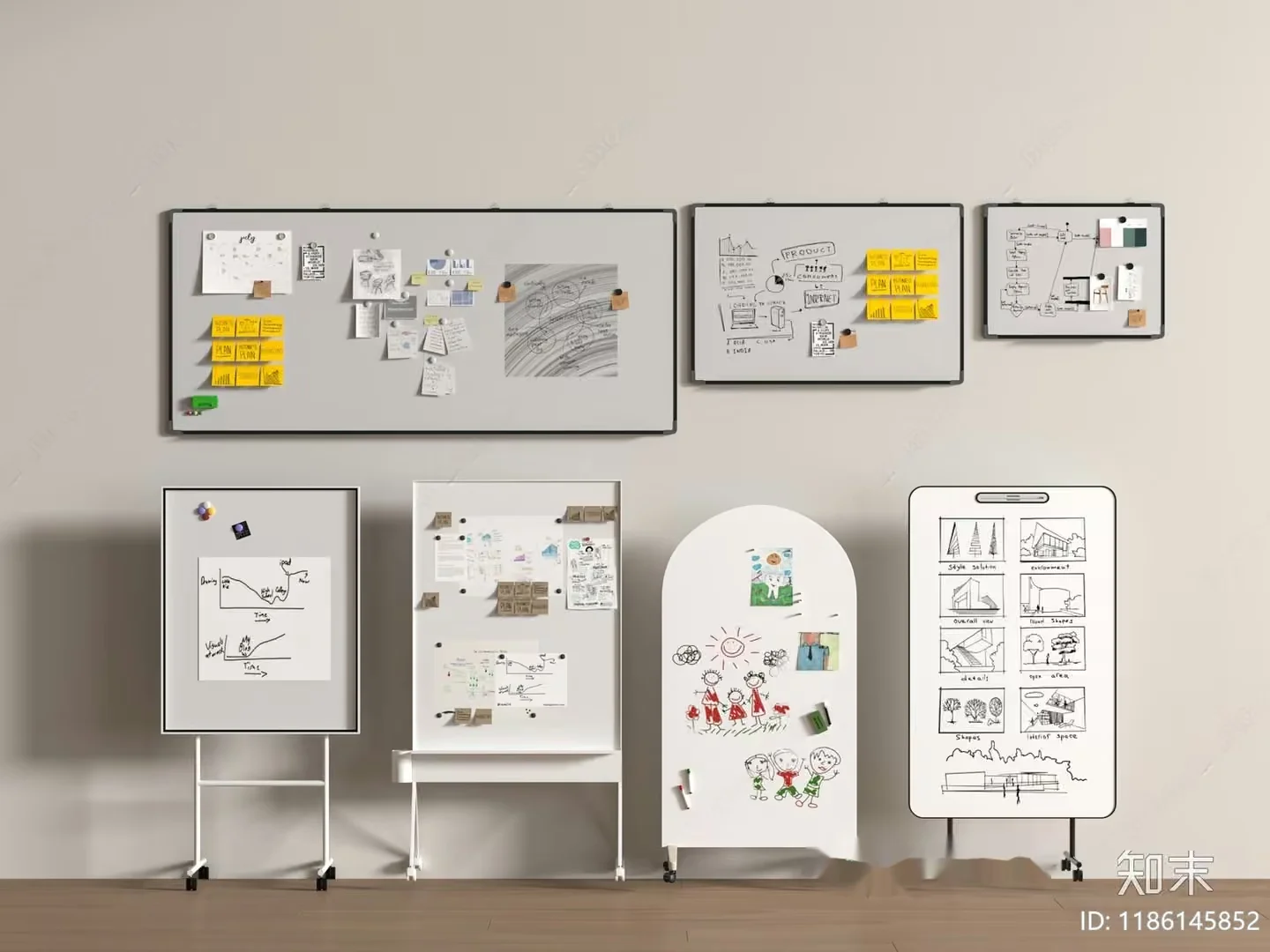 Office Whiteboards 3D Model – 17167 – VRAY Render