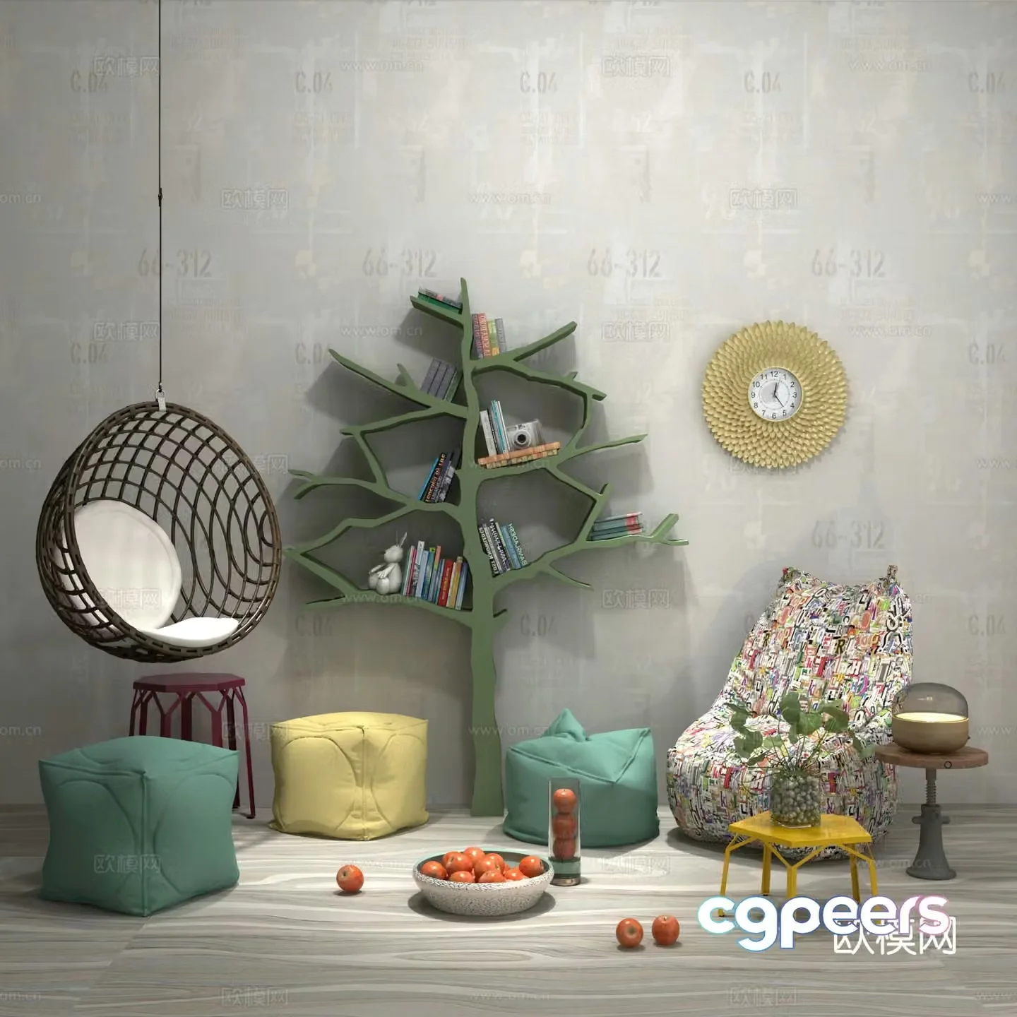 Modern sofa stool leisure sofa 3d model