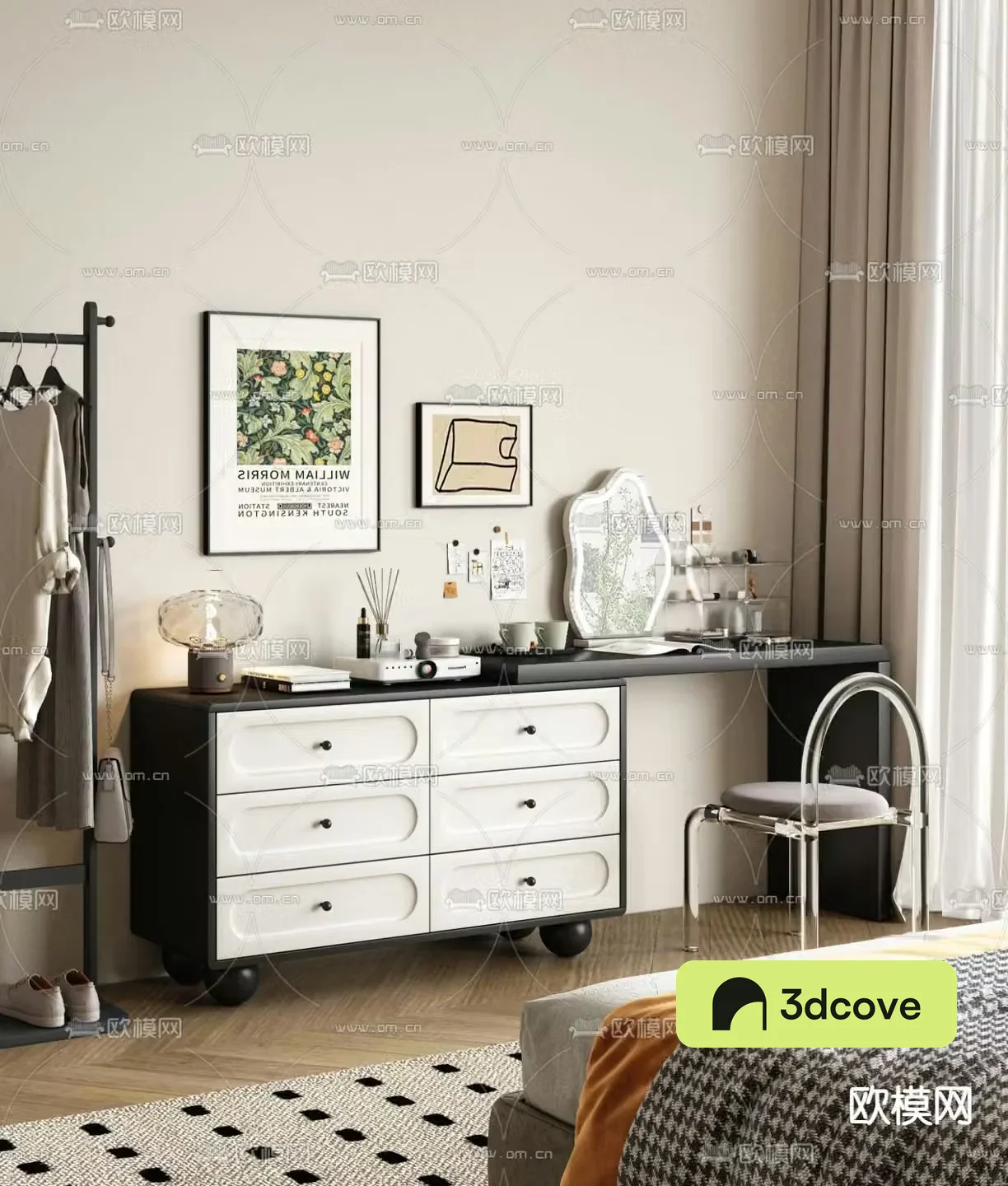 Cream style dresser