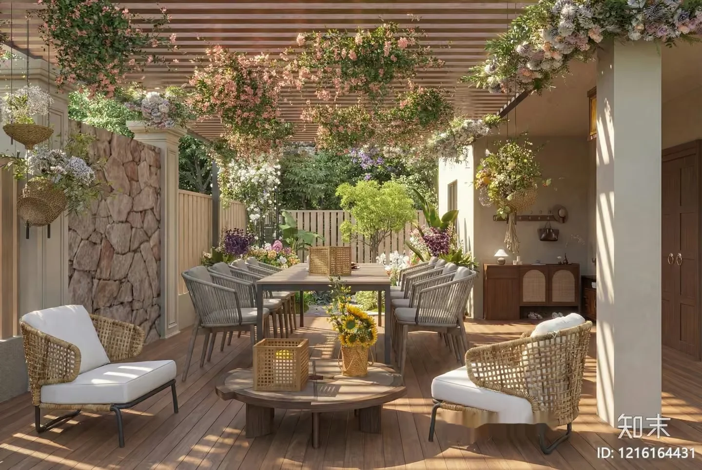 Rustic Outdoor Furniture 3D Model – 15635 – VRAY Render