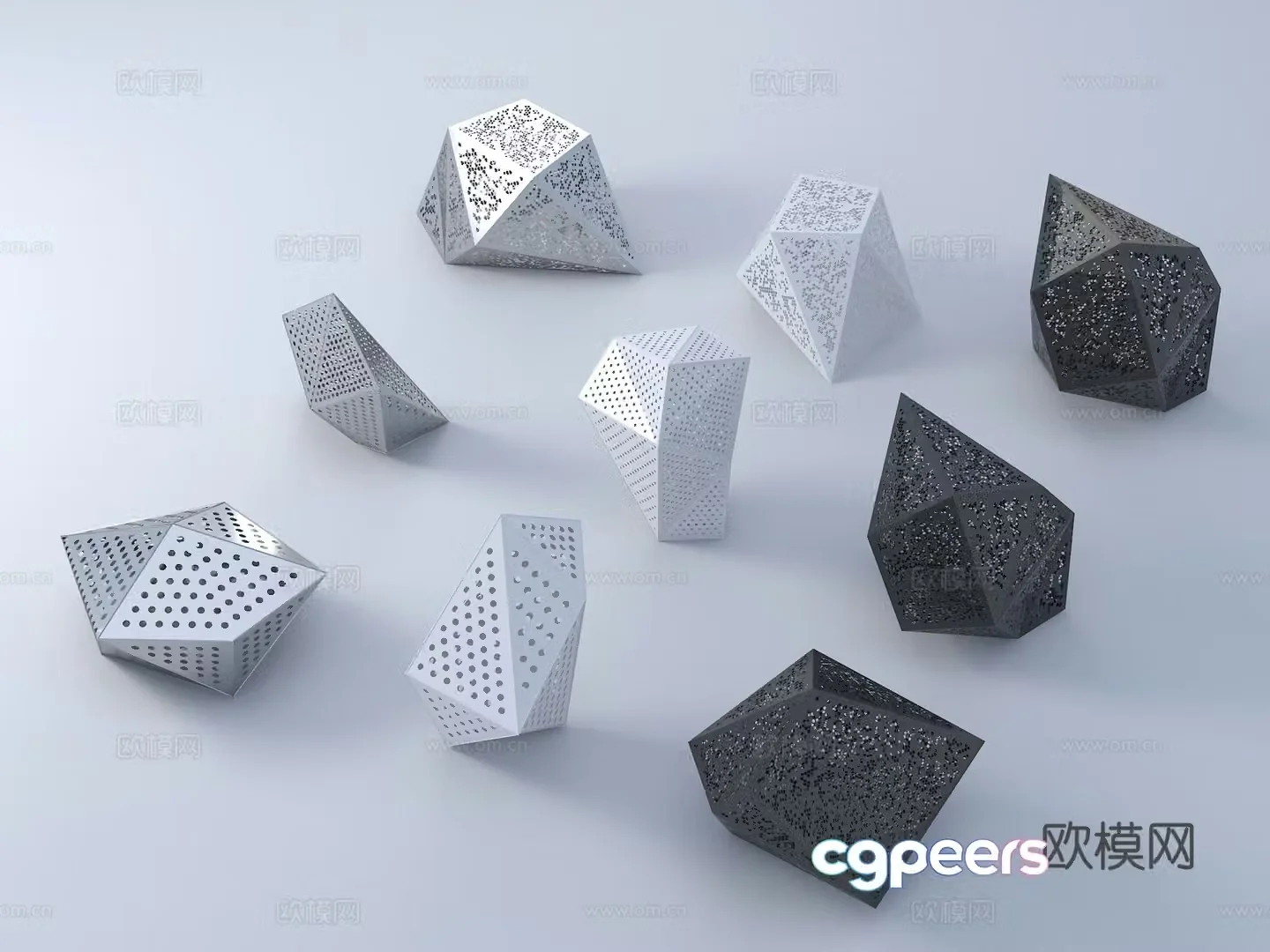 Modern sculpture City sculpture Waterscape sculpture Geometric sculpture Hollow sculpture Sculpture installation 3d model