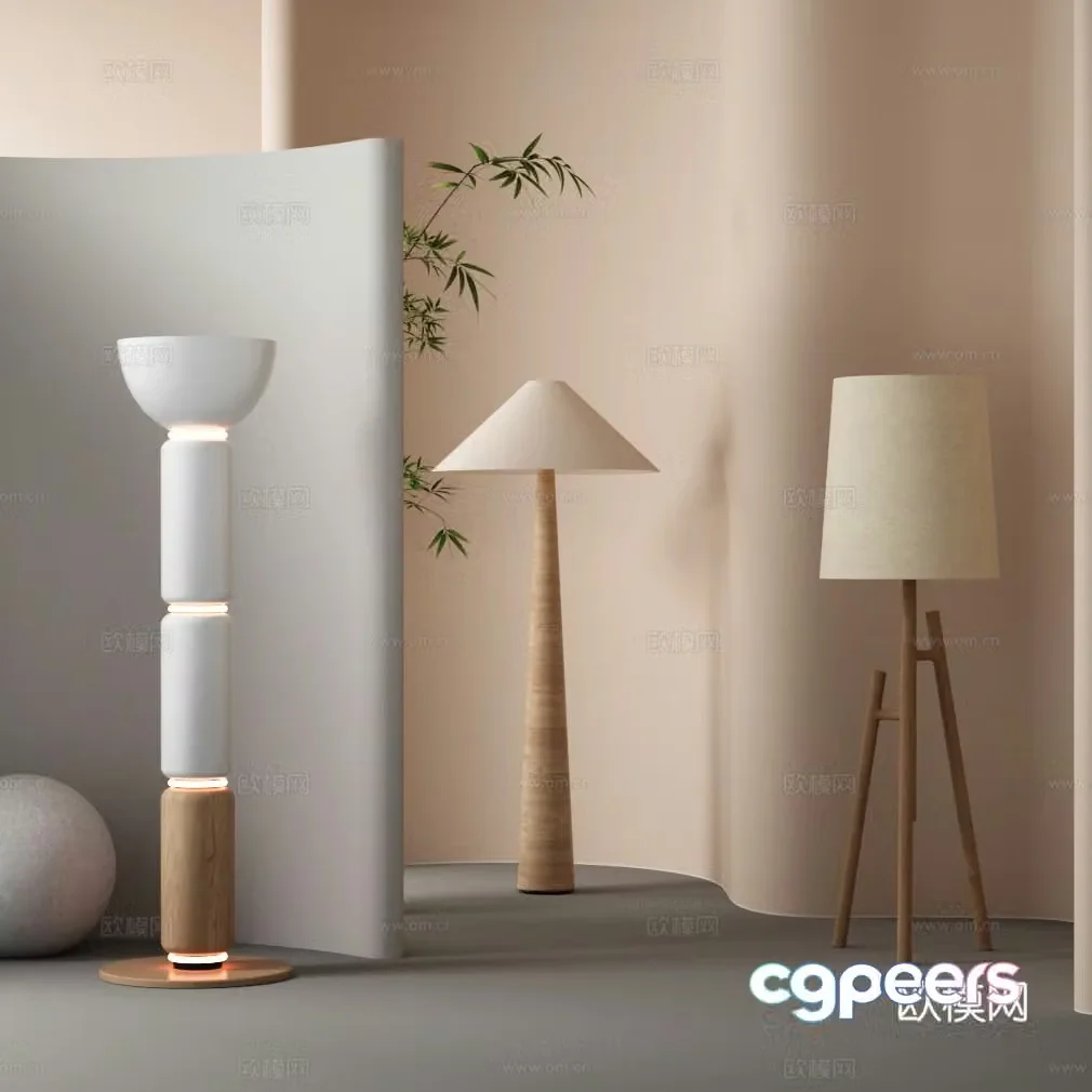 Wai Sad Floor Lamp Combination 3D Model