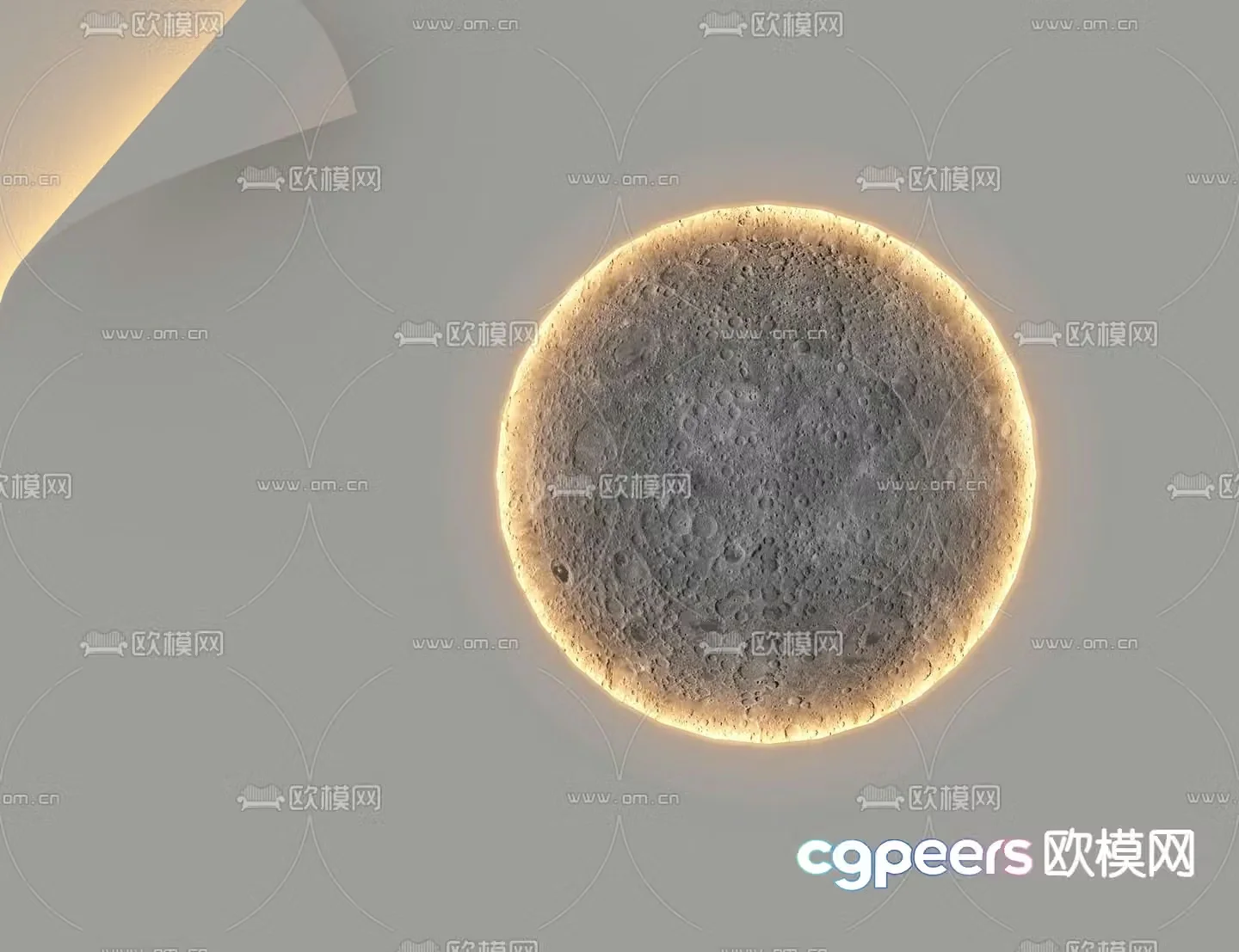 Moon light wall lamp 3d model