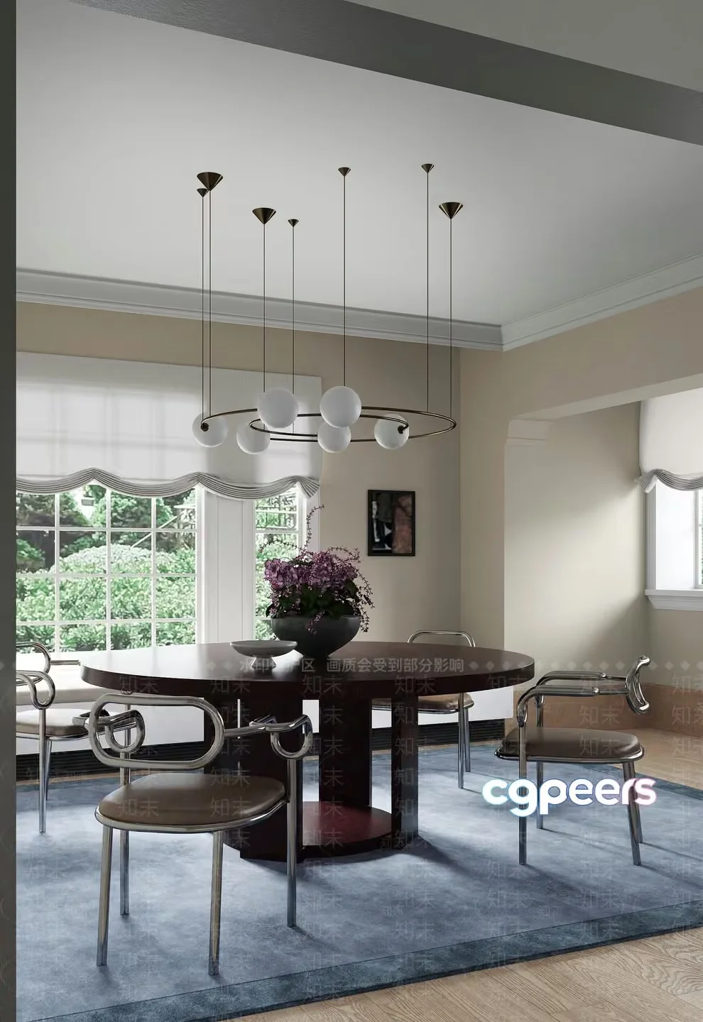 Modern Dining Room 3D Model – 9045 – VRAY Render