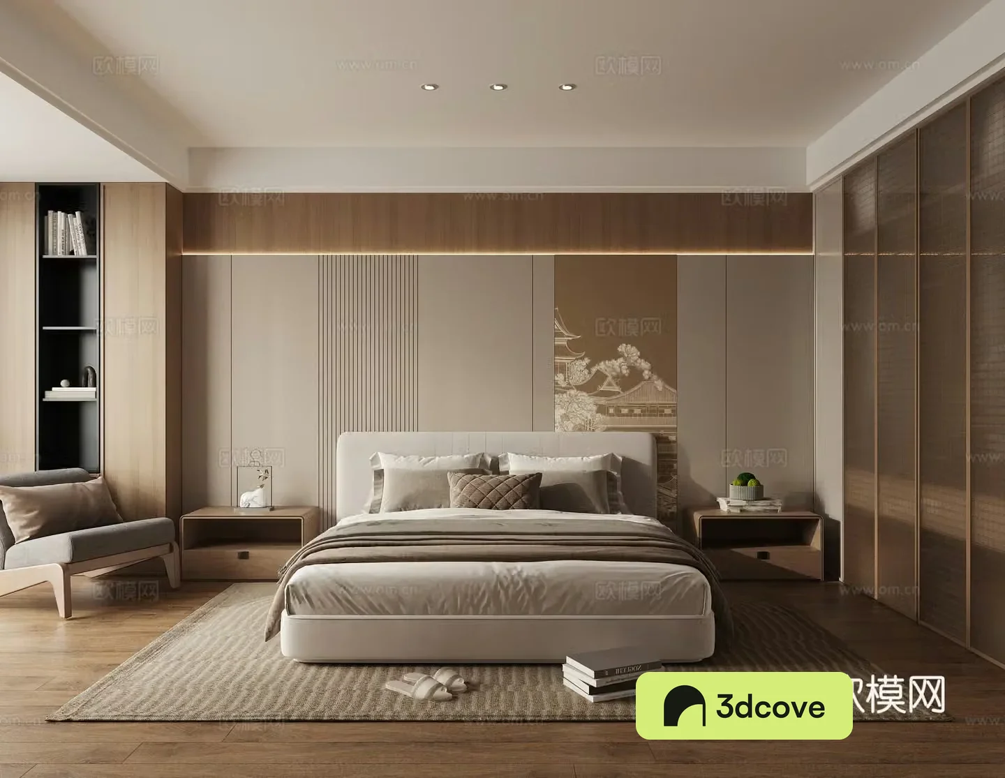 New Chinese Zen bedroom