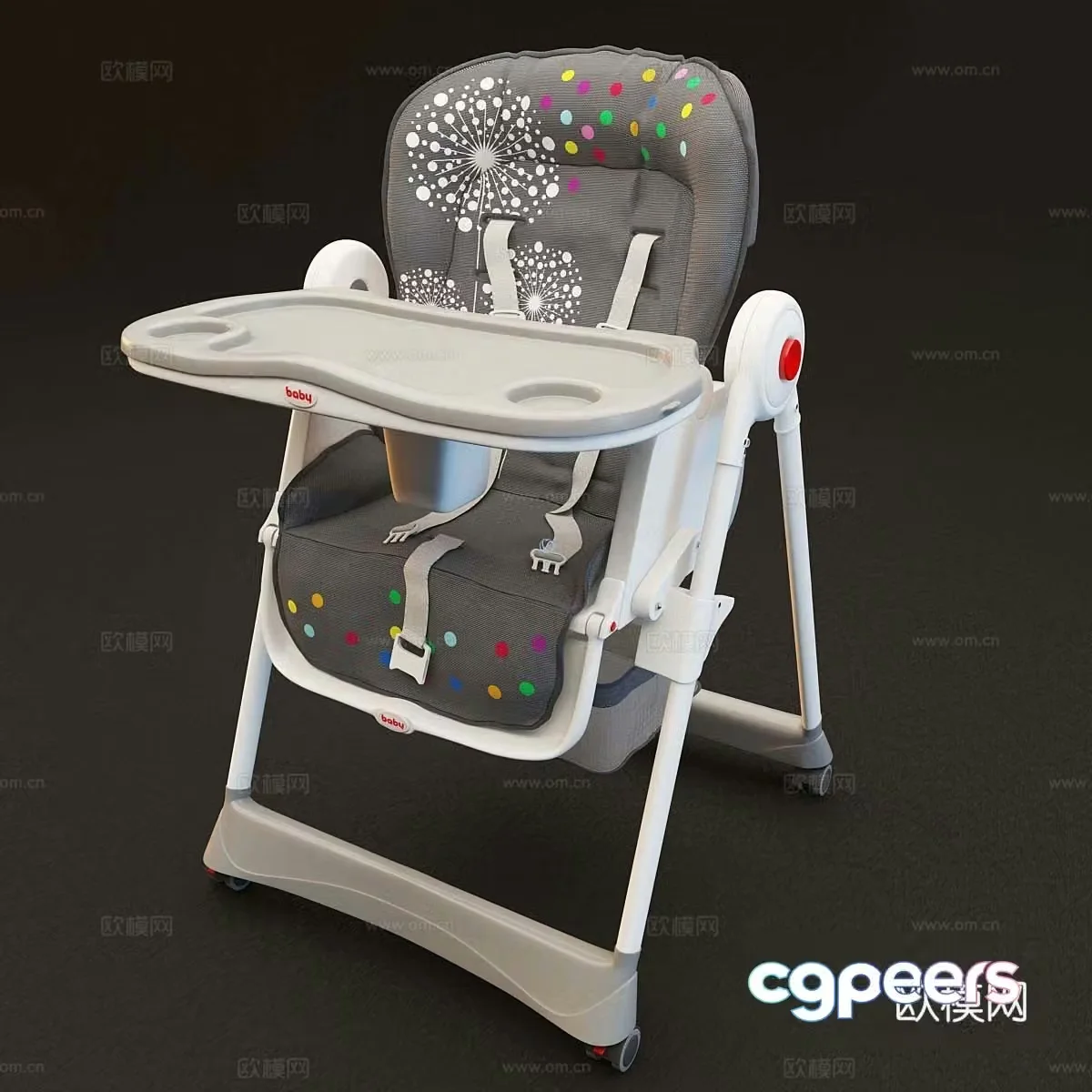 3d model of baby dining chair