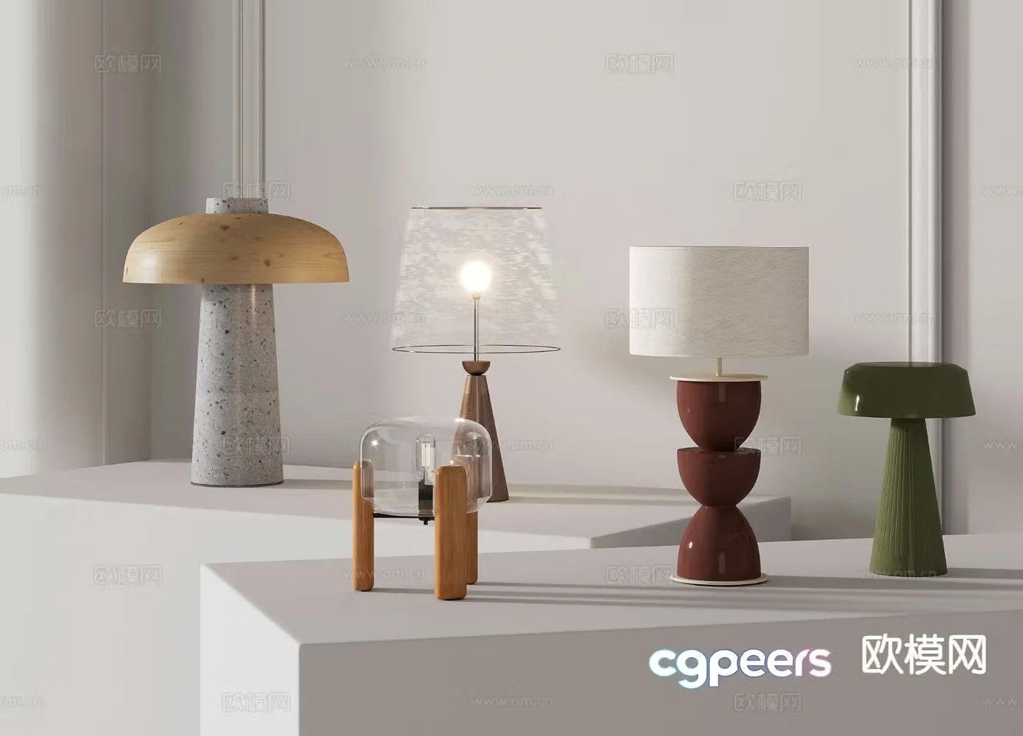 Fashion table lamp glass table lamp 3d model