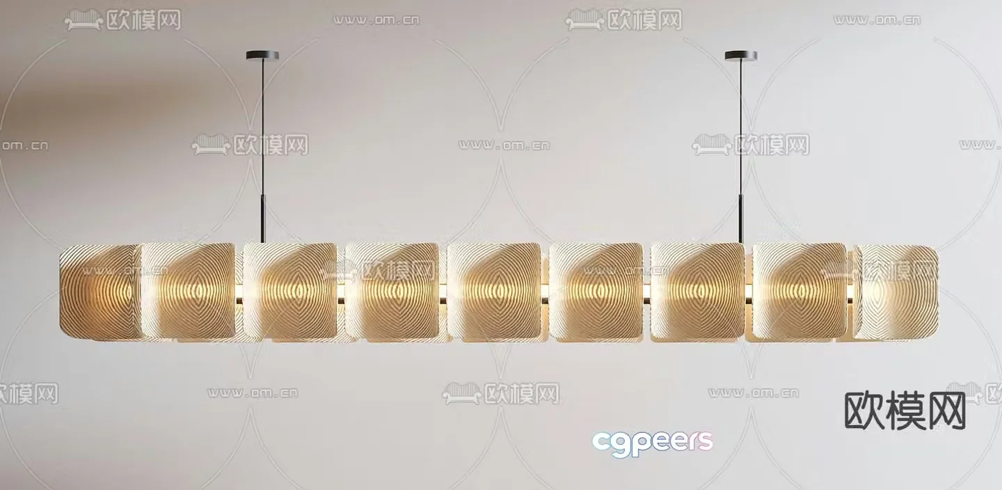 Long strip chandelier Art chandelier 3d model