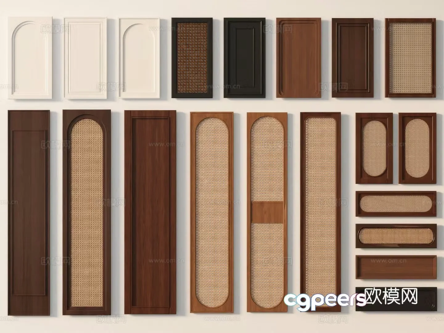 Medieval style cabinet door rattan cabinet door 3d model