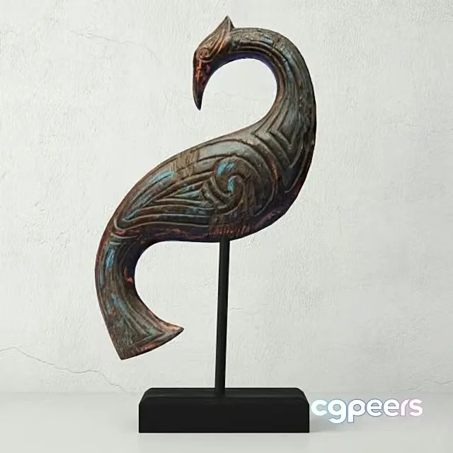 3ds Max Free – Bali Jackfruit Wood Bird On Stand