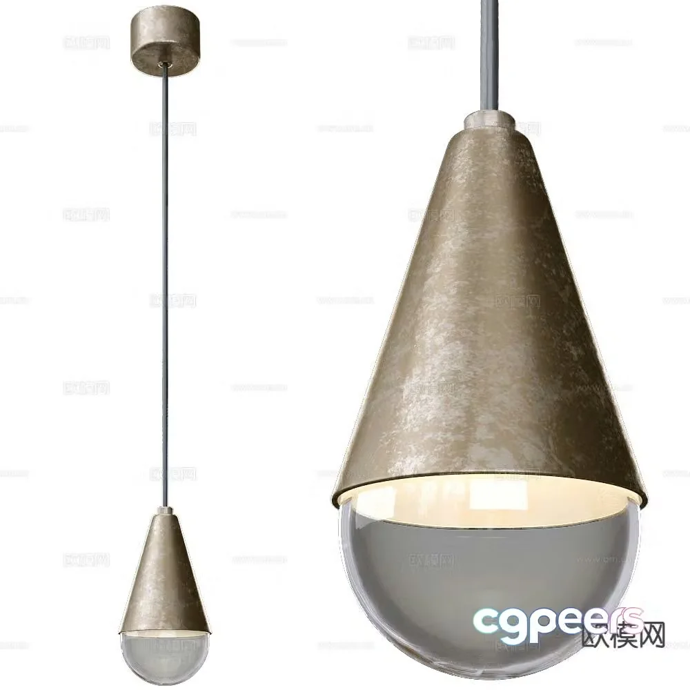 Il Fanale glass chandelier 3d model
