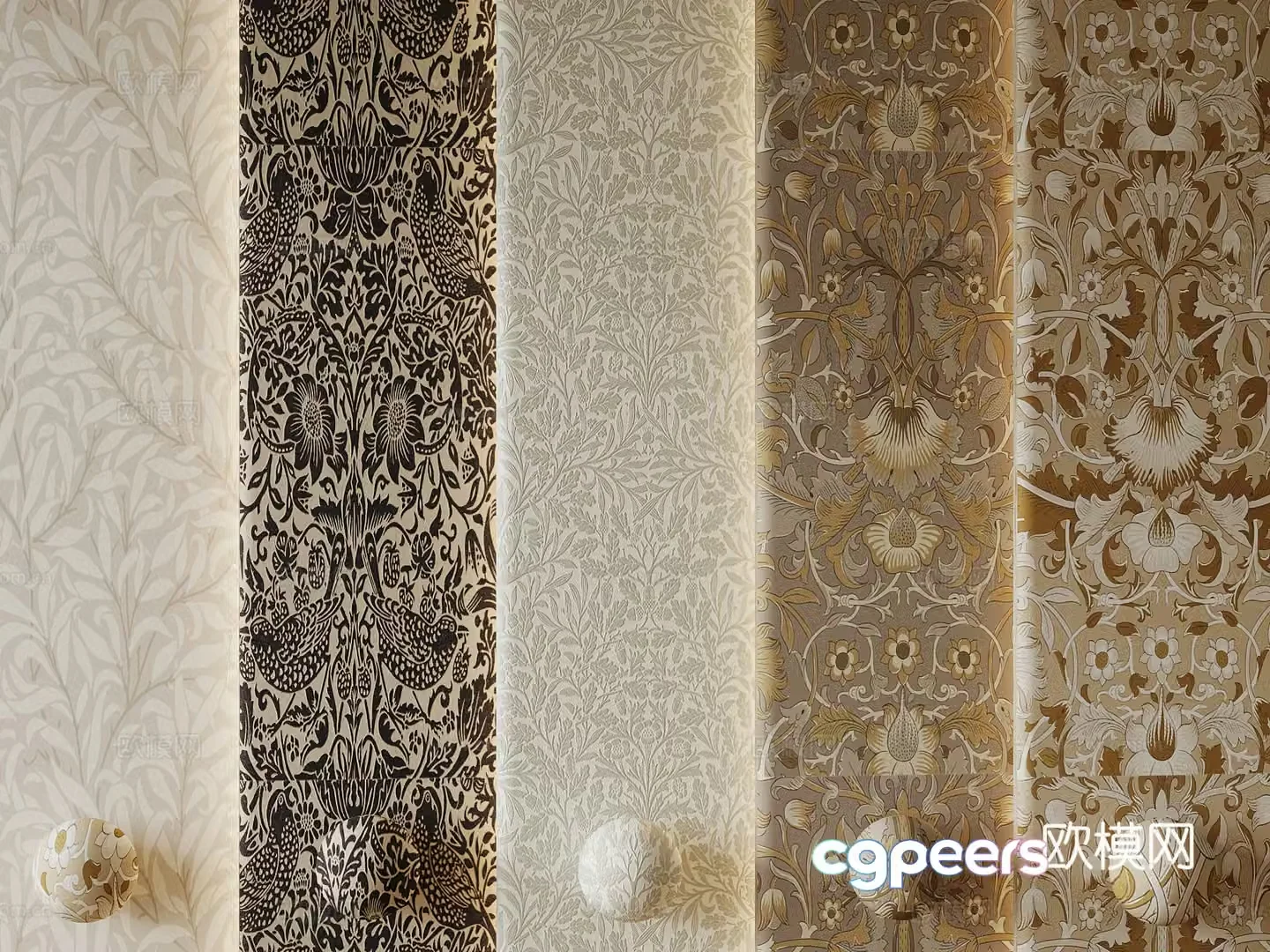 Wall panel modern fabric fabric soft decor 3d model