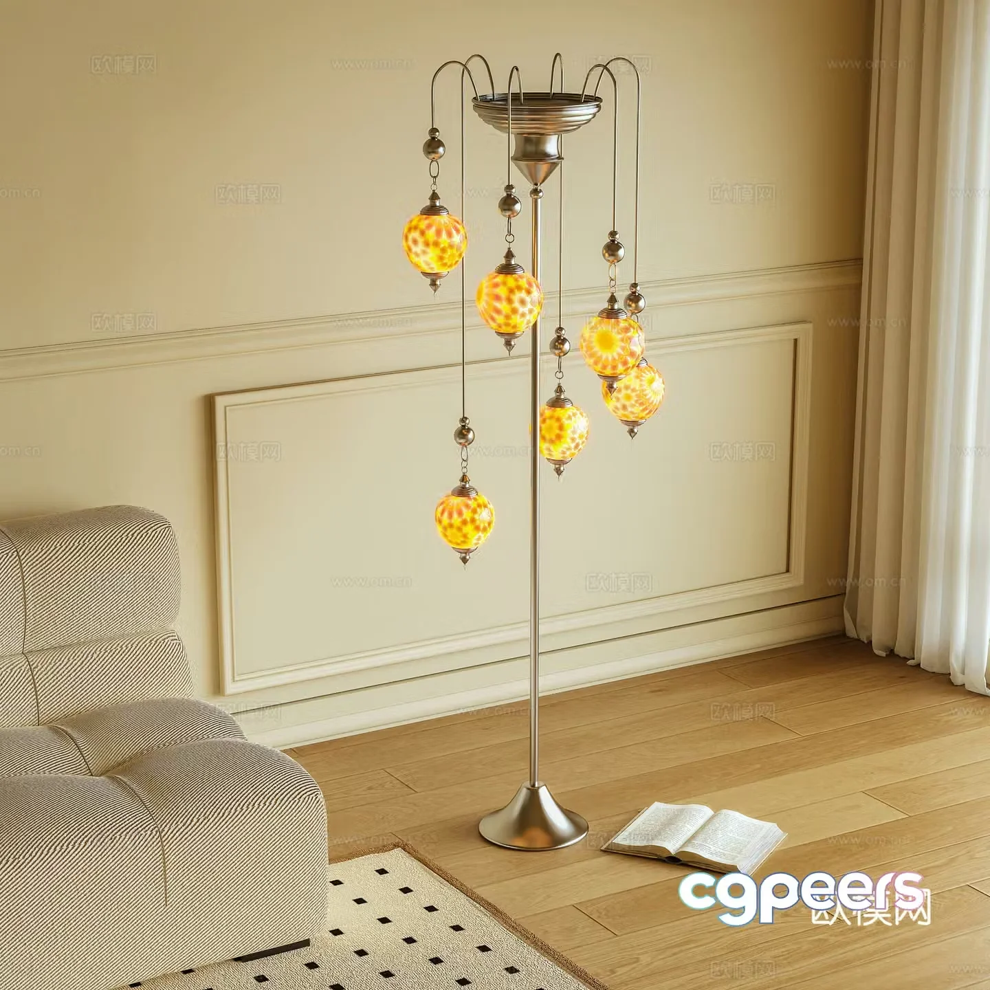 Floor lamp Metal lamp Decorative lamp 3d model 3d model