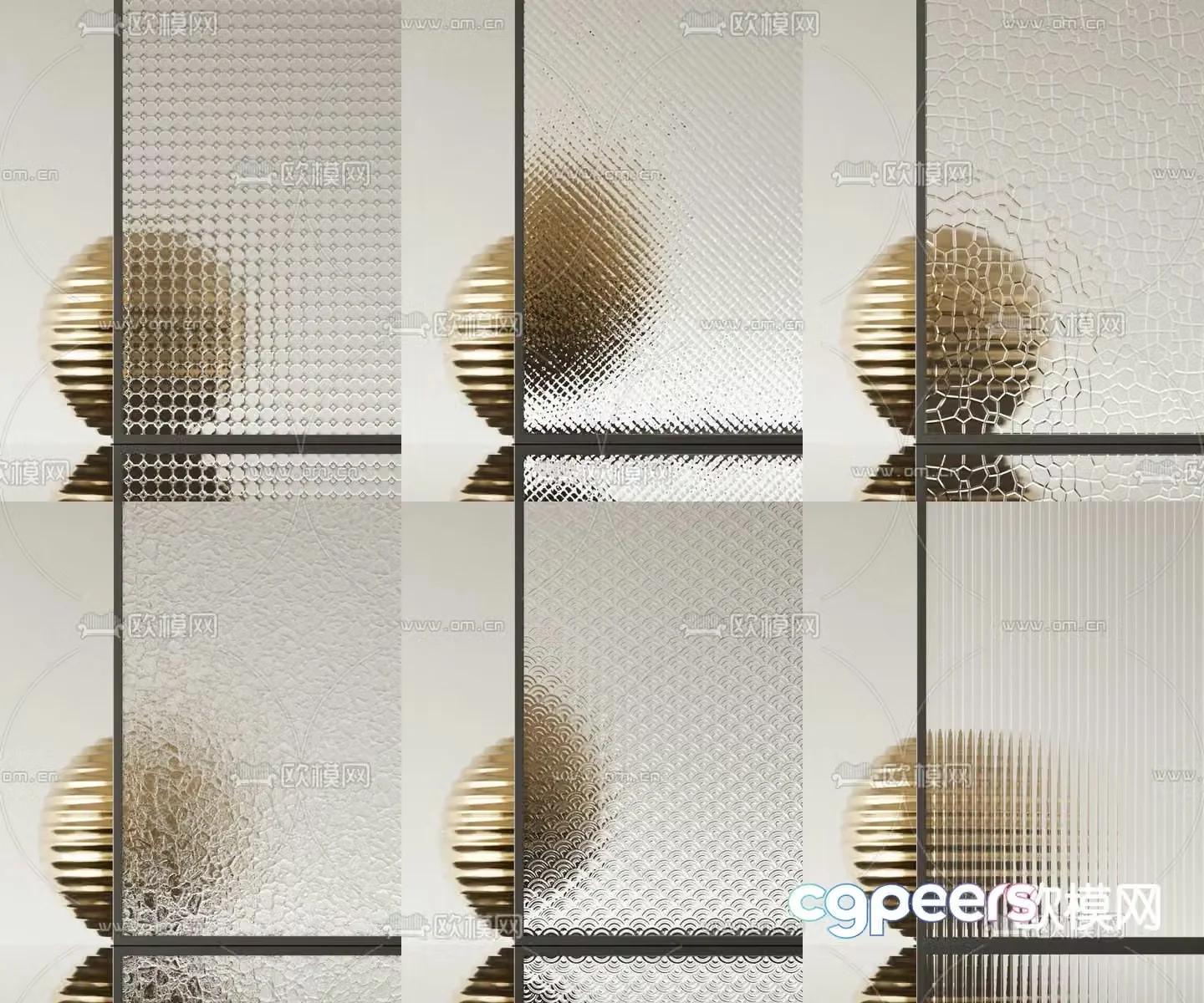 Modern glass partition 3d model