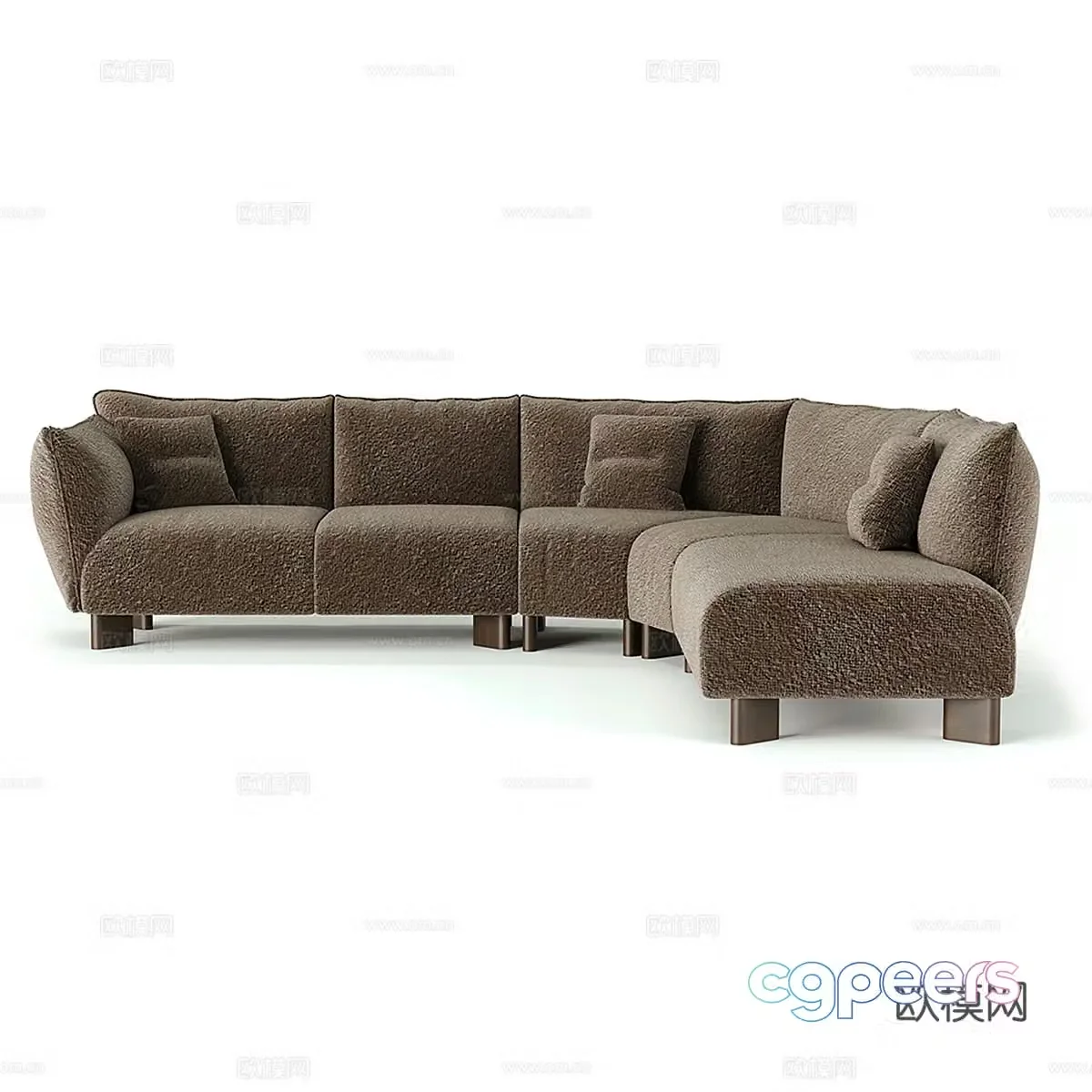 Nordic simple double sofa double sofa simple sofa living room sofa pillow 3D model