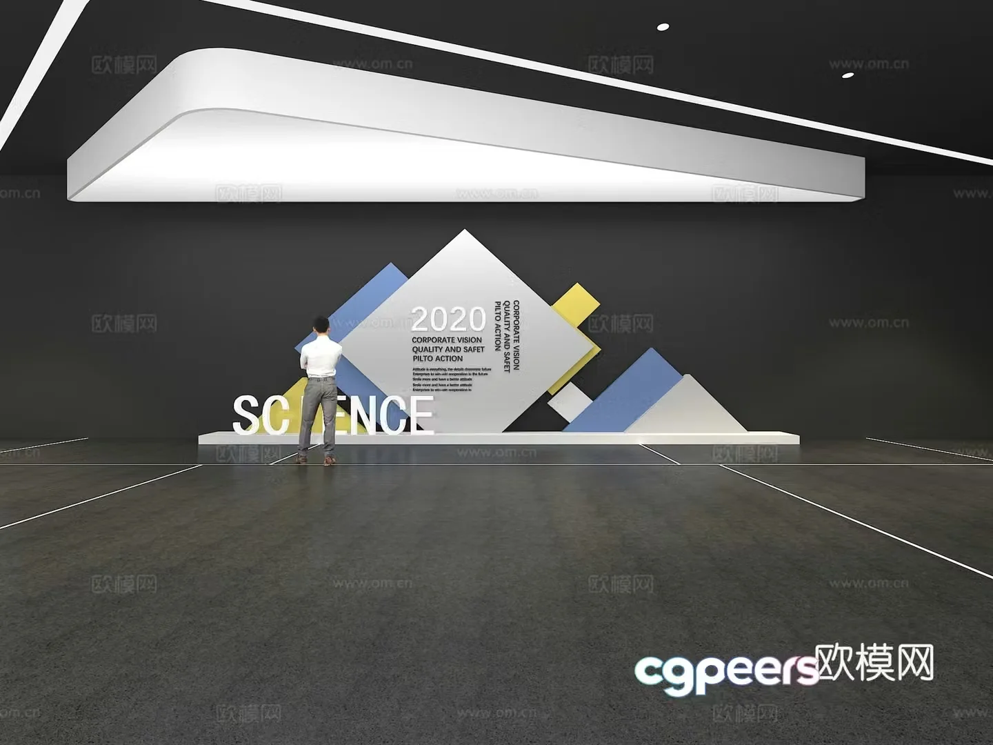 Cultural wall Corporate culture wall Display wall Theme wall Exhibition hall Campus culture Corridor 3D model