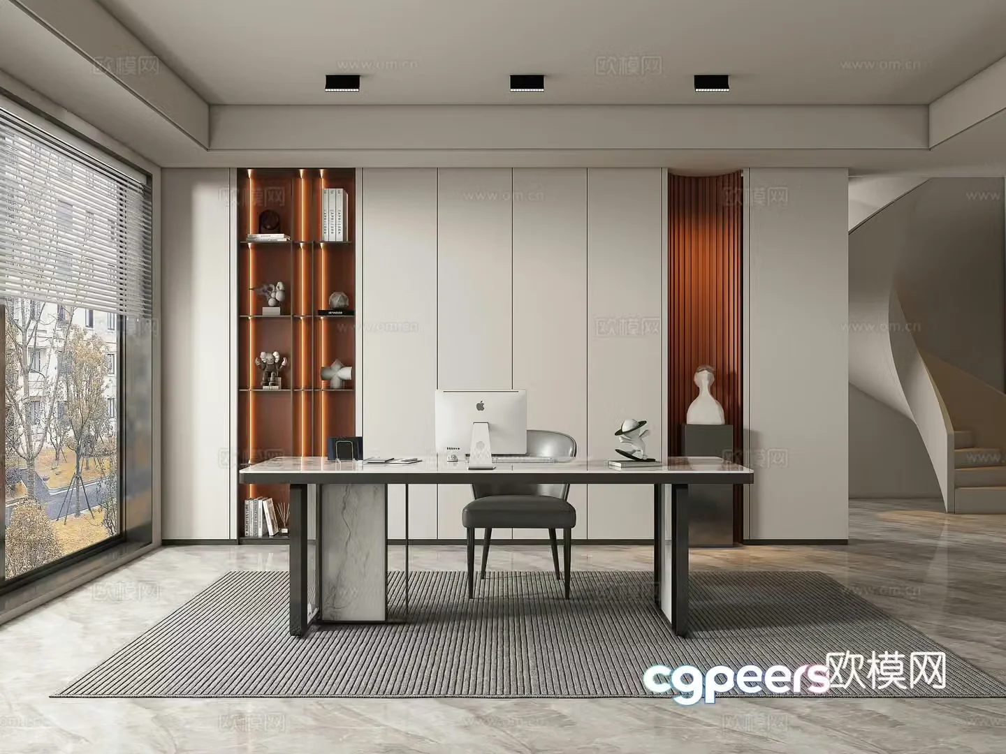 Modern study 3d model