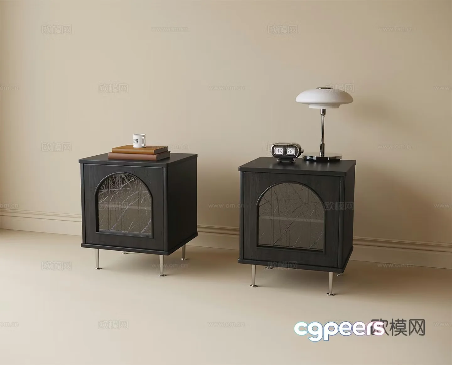 American bedside table lamp 3d model