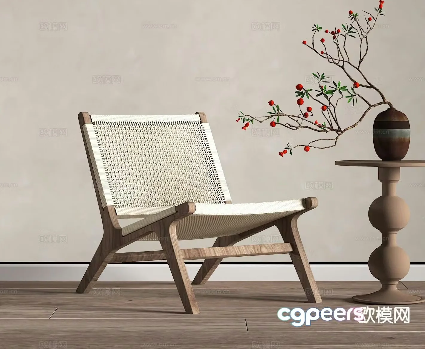 New Chinese style chair armchair leisure chair 3d model