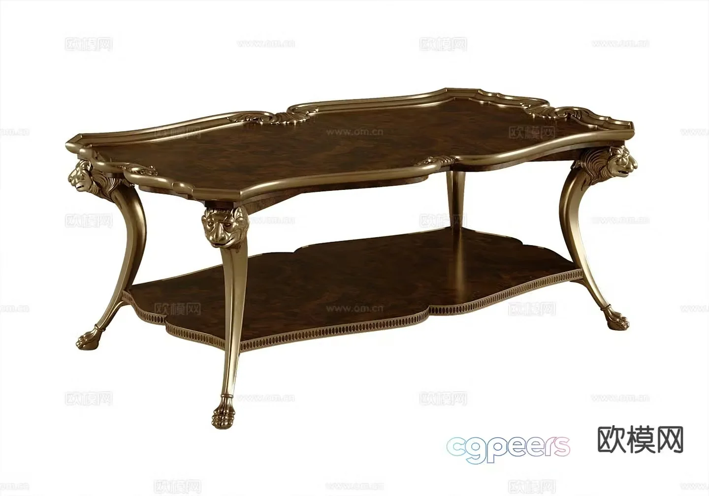 American coffee table light luxury coffee table 3D model