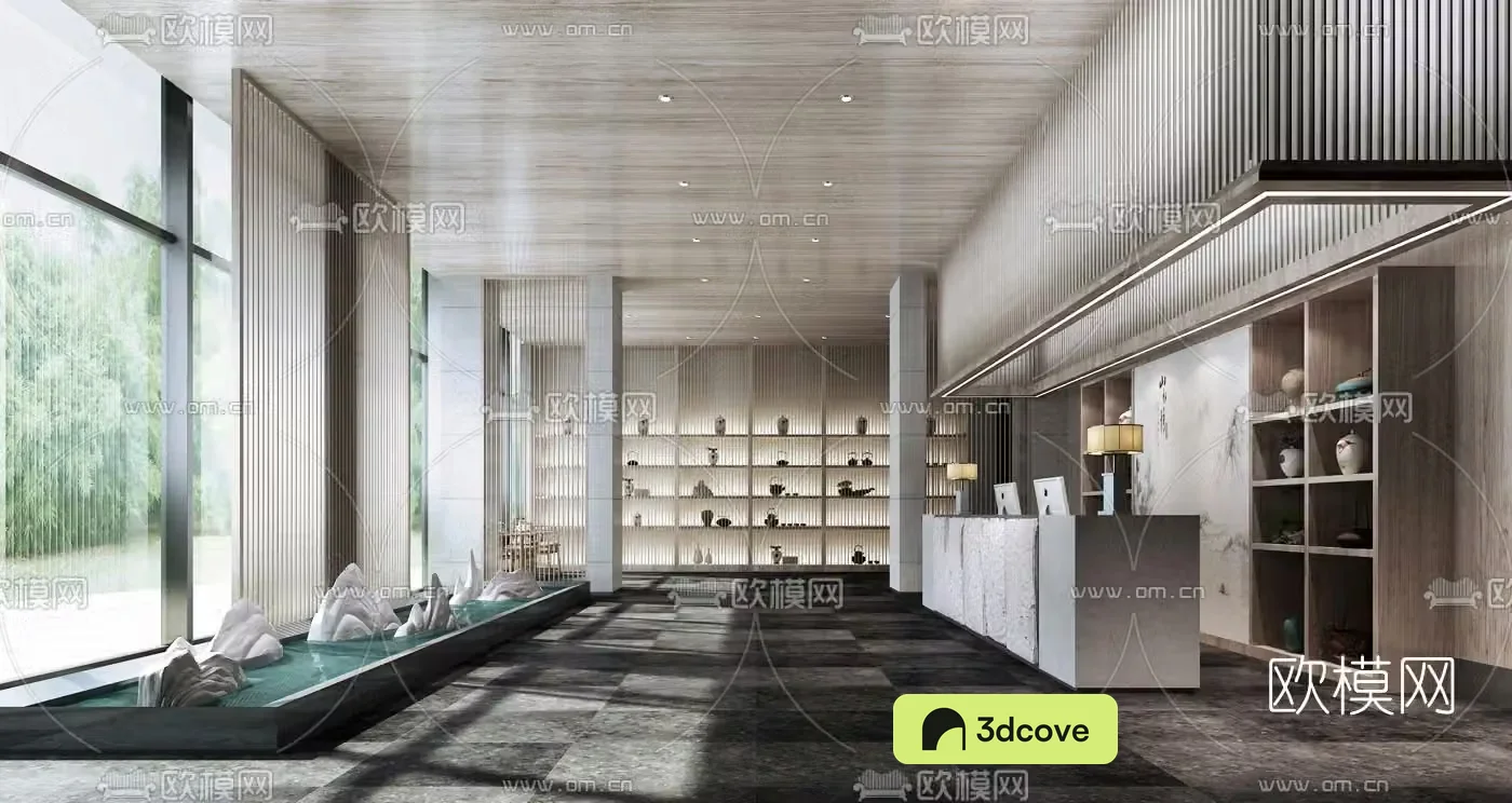 New Chinese style B&B hotel lobby