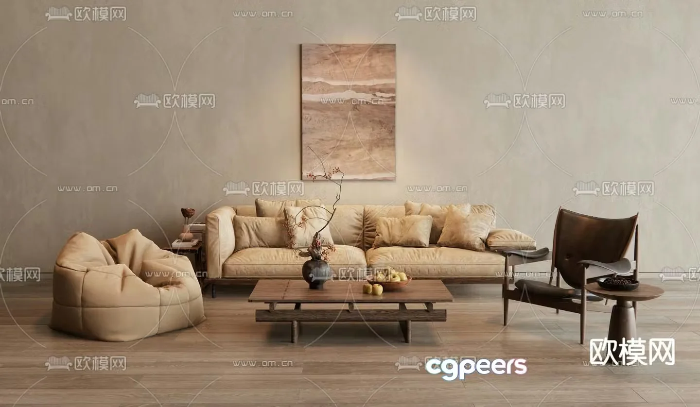 Wabi Sabi modular sofa 3d model