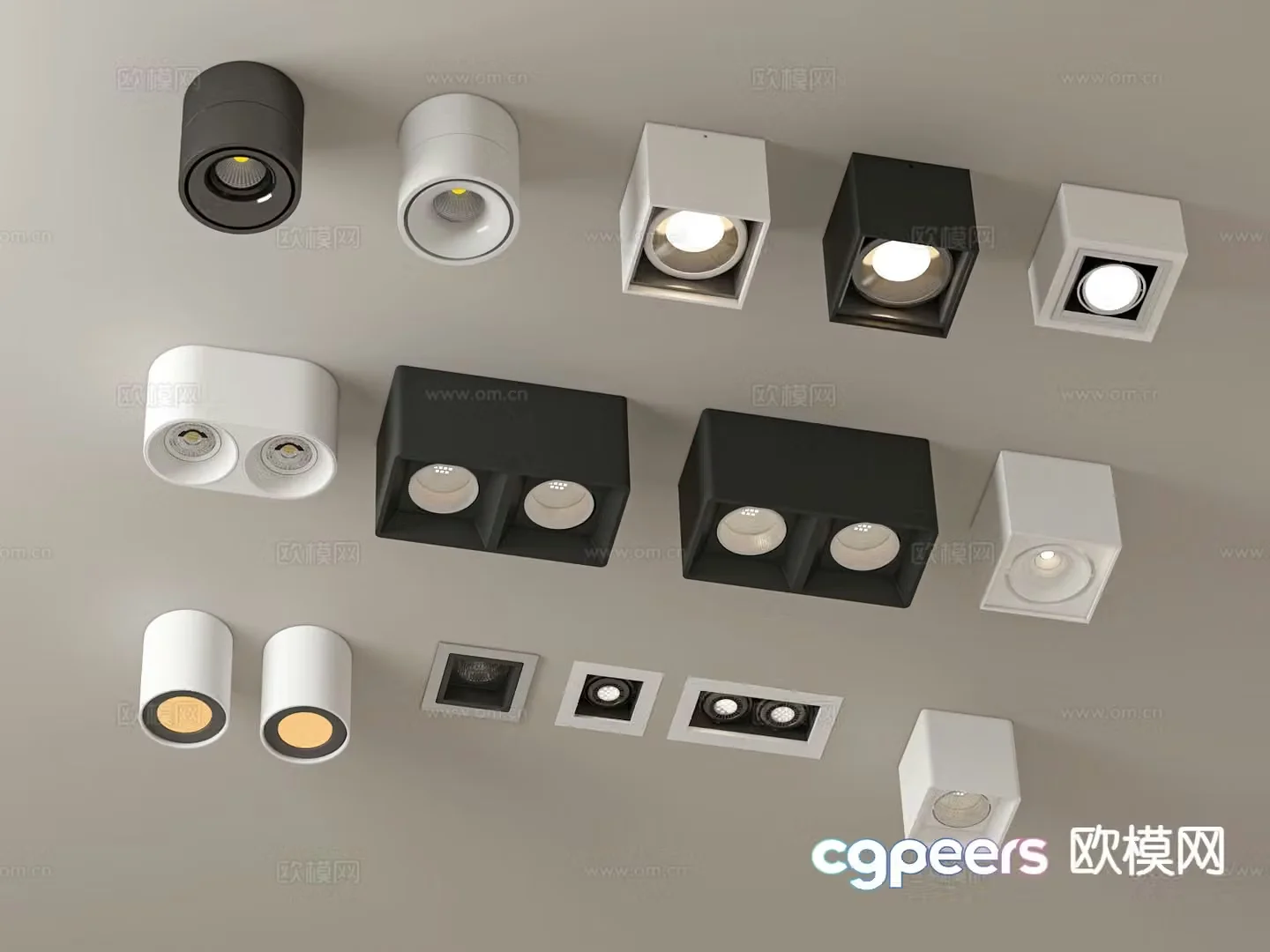 spotlight downlight track light 3d model