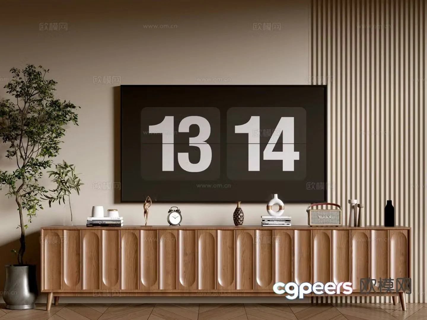 Middle-aged TV cabinet 3D model