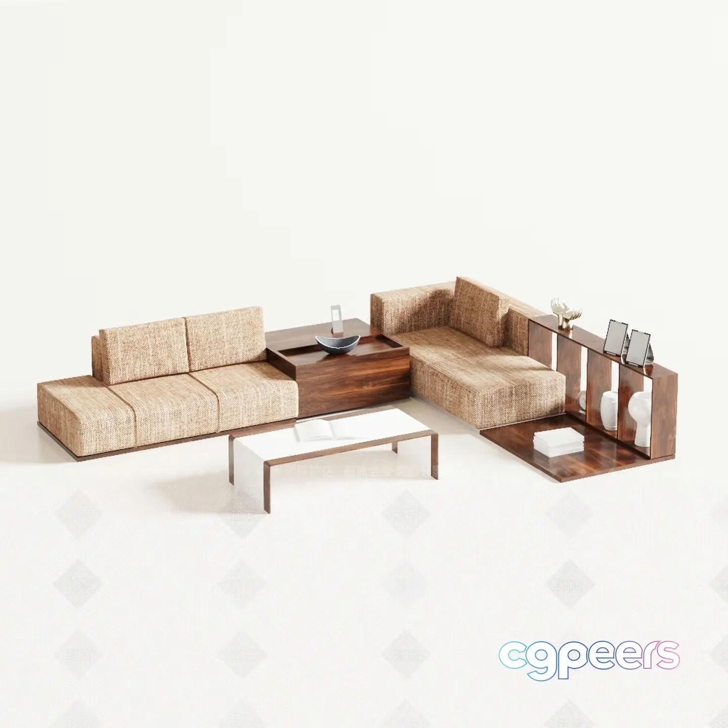 A Beige Couch 3D Model – 11885 – VRAY Render