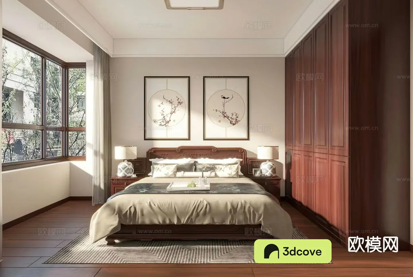 Chinese style bedroom master bedroom