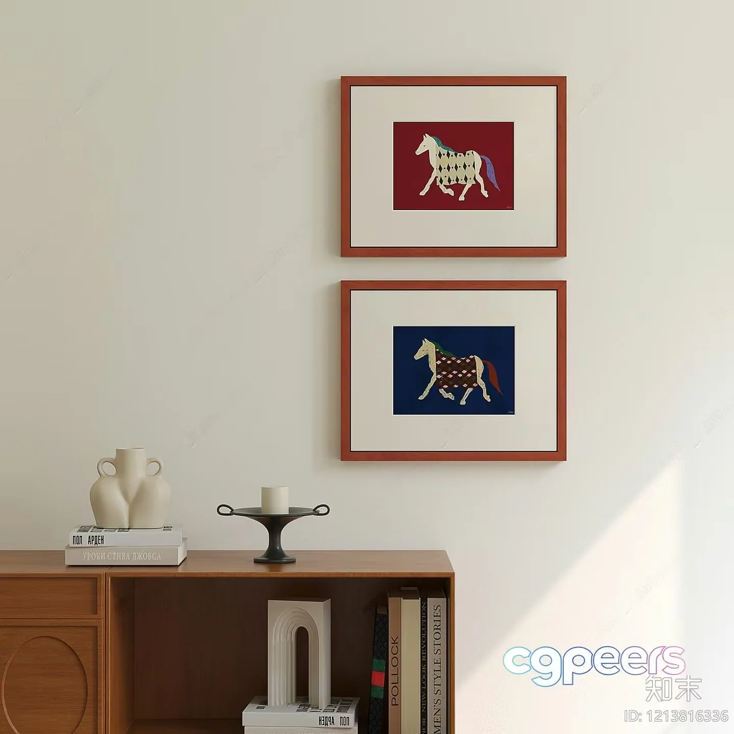 A Set Of Two Framed Horse Pictures 3D Model – 13510 – VRAY Render