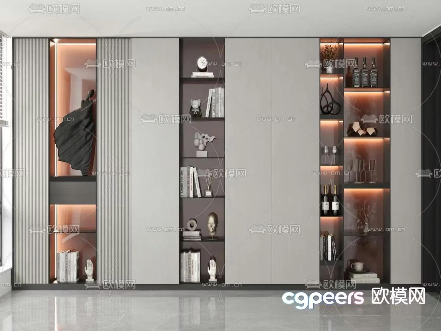 Modern decorative cabinet wine cabinet 3d model