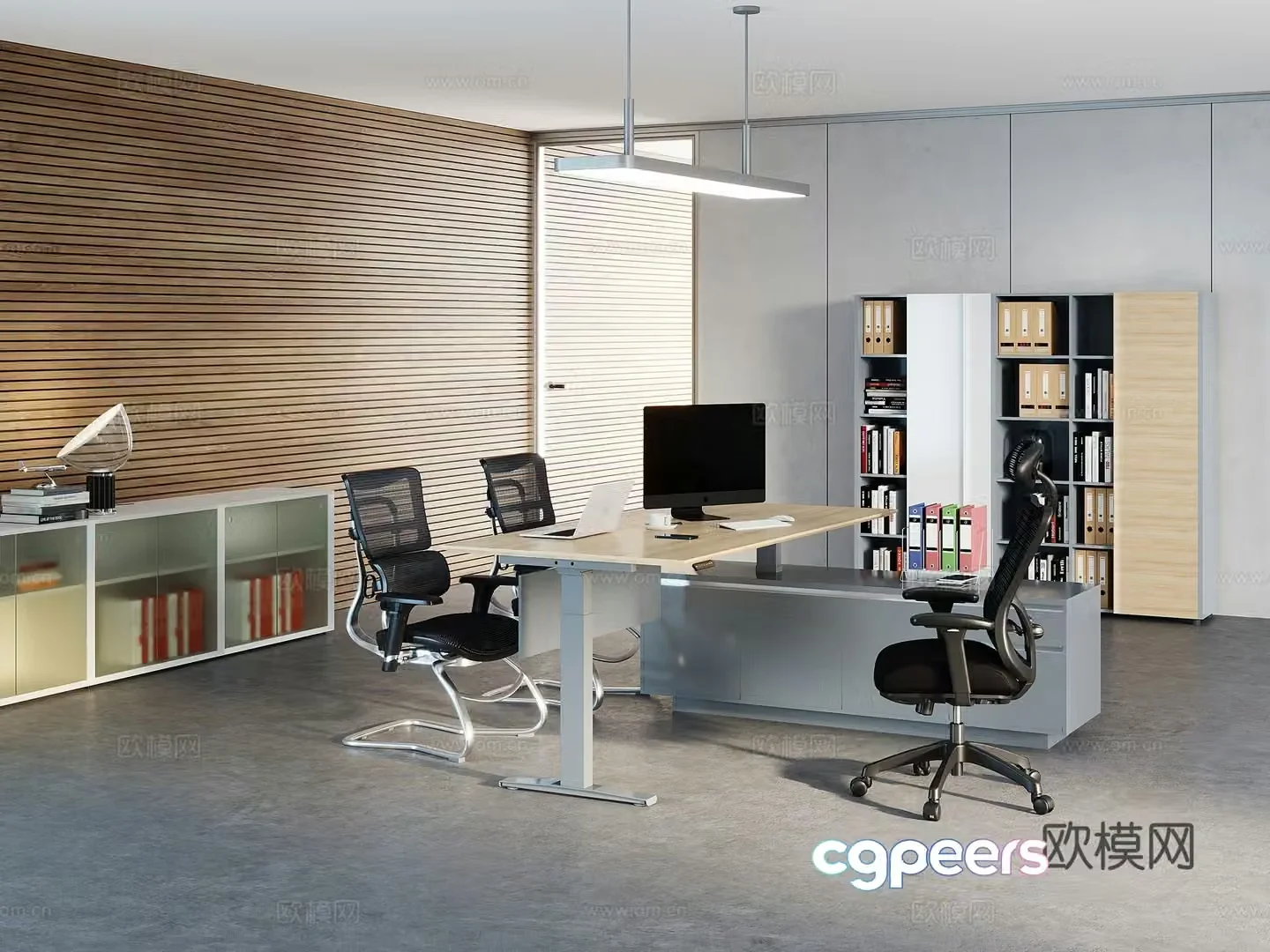 Manager lifting desk manager room 3d model