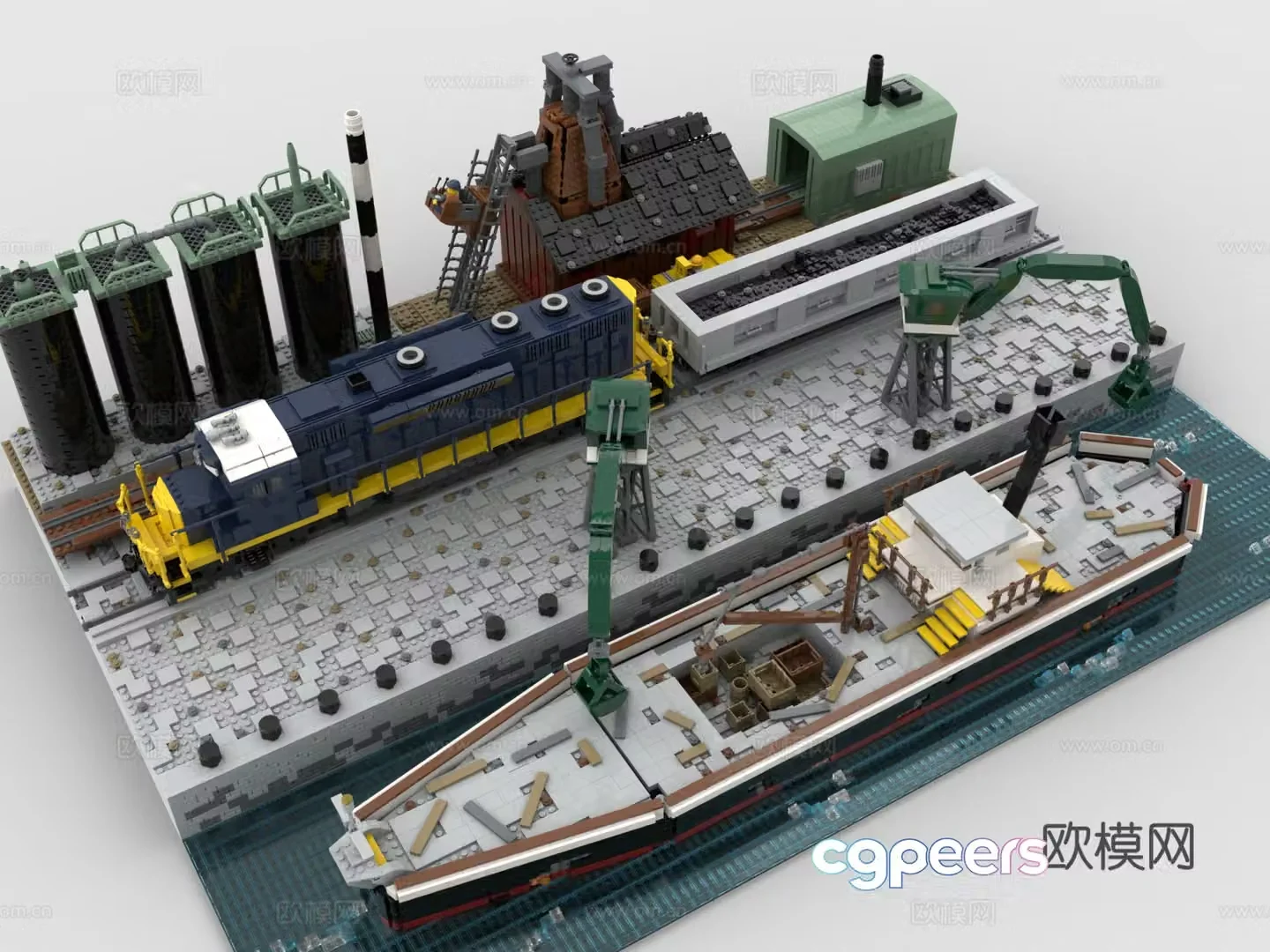 Lego LEGO toys building blocks dock ship shipyard 3d model