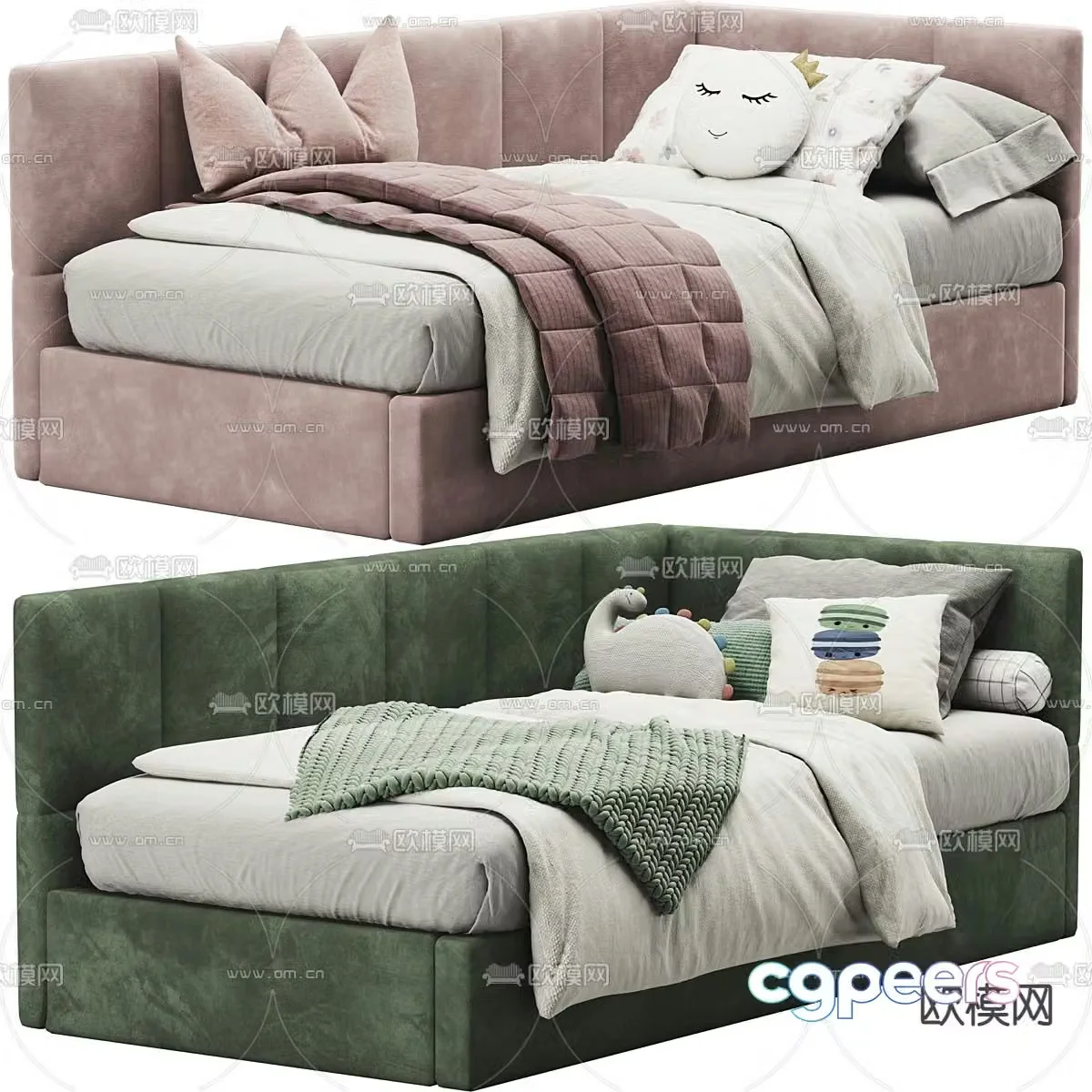 Modern children’s bed sofa bed 3d model