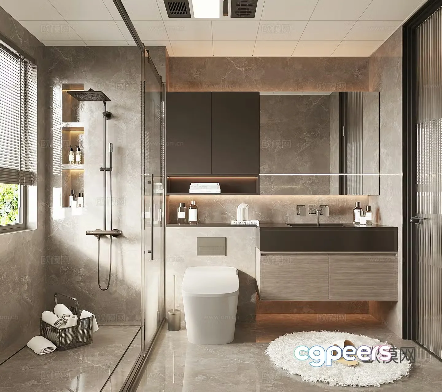 Modern home bathroom 3d model