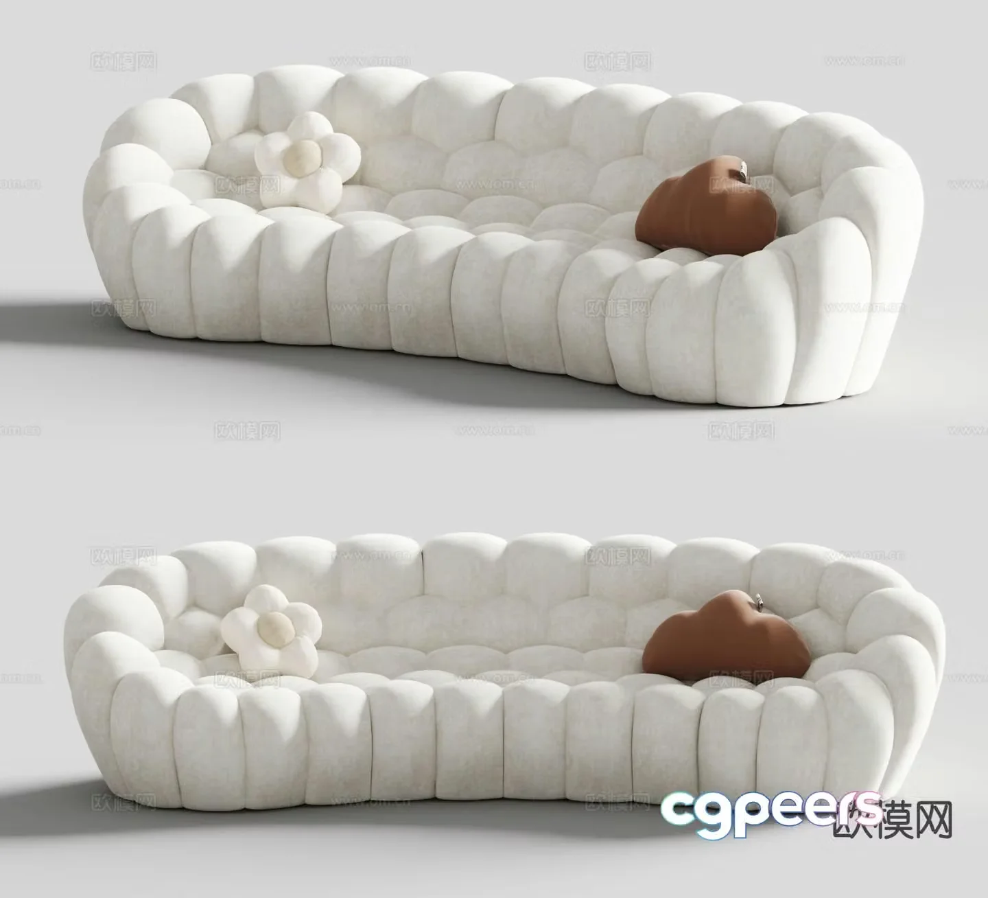 Bell special shaped sofa curved sofa 3d model