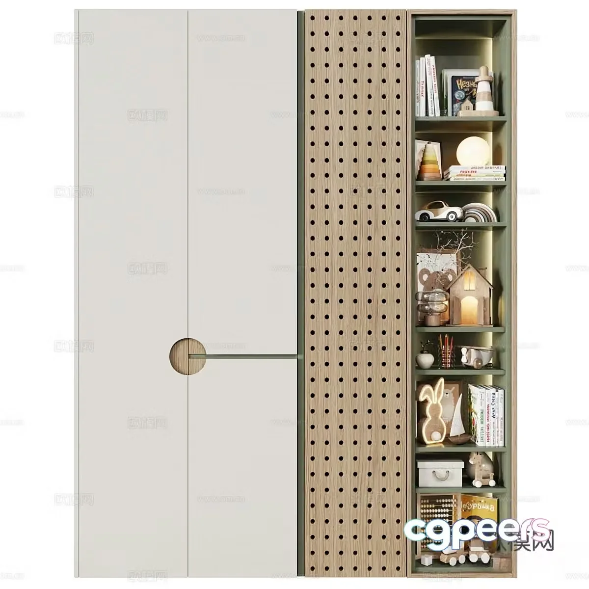 Modern children’s wardrobe 3d model